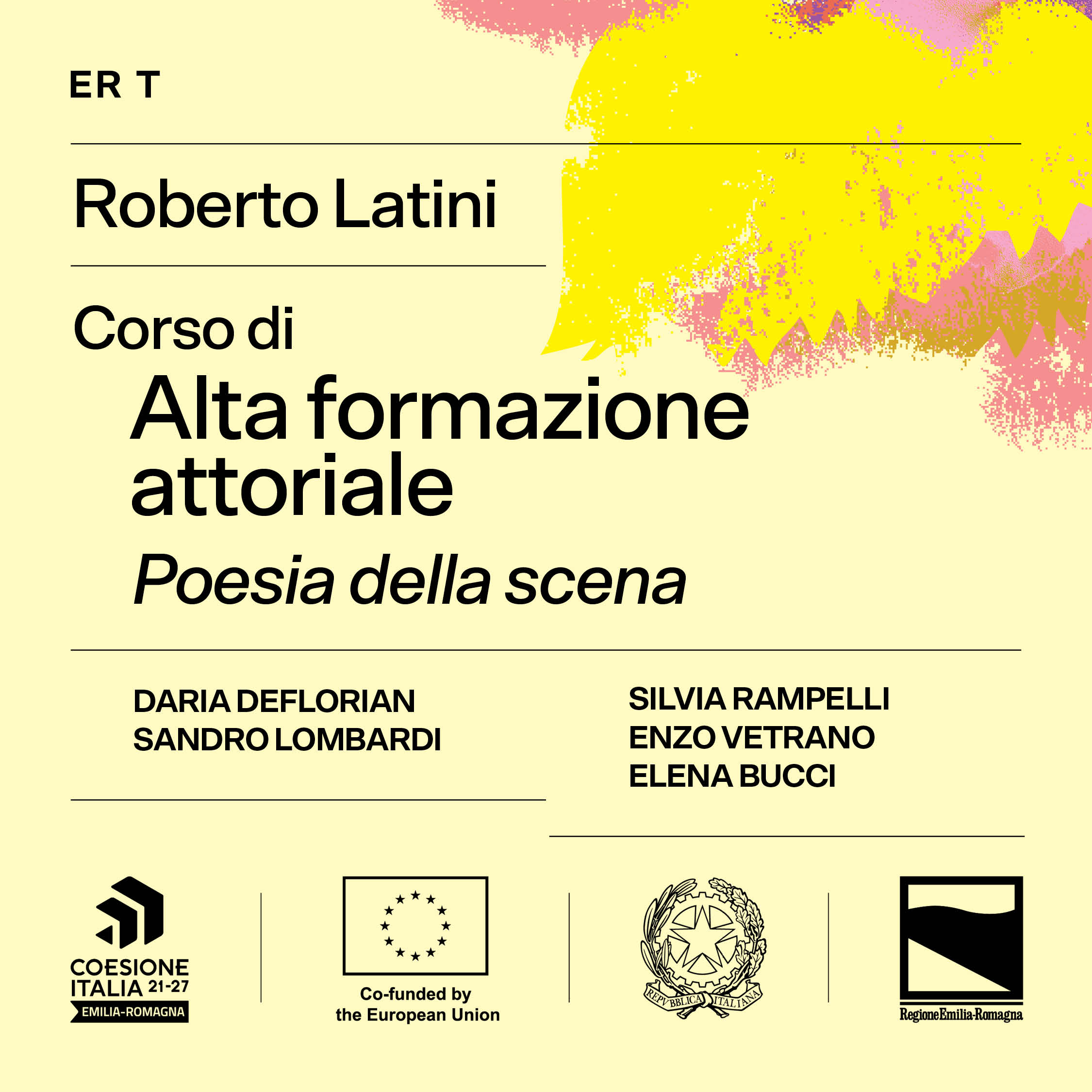 Bando di selezione per il Corso di Alta Formazione Attoriale Poesia della scena un percorso di specializzazione per giovani attrici/attori
